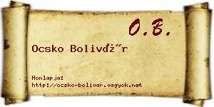 Ocsko Bolivár névjegykártya